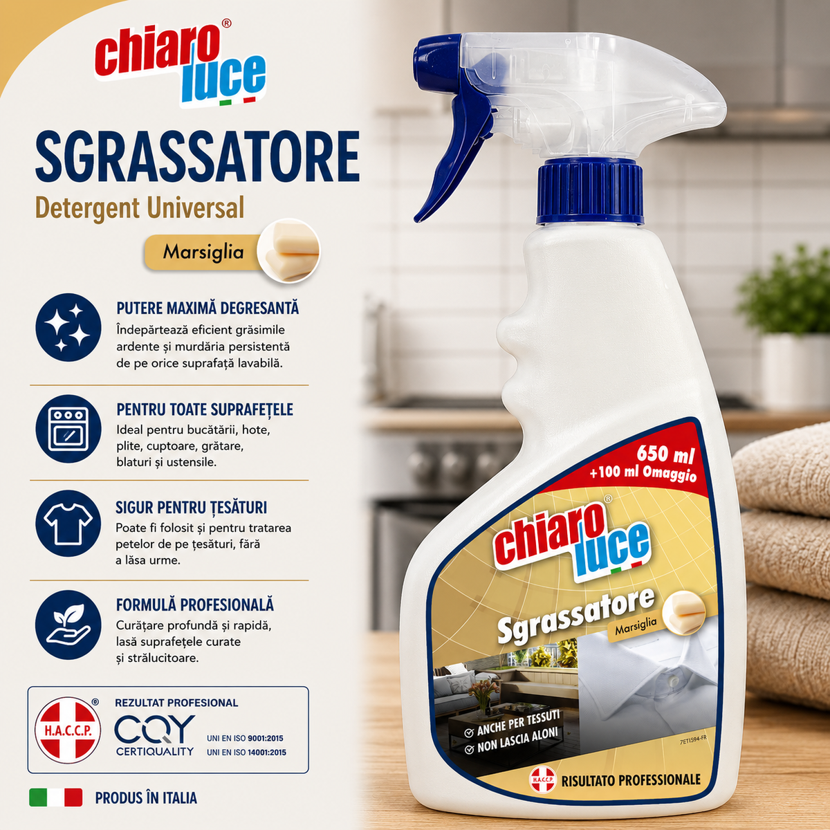 Degresant universal Chiaro Luce Sgrassatore Marsiglia – 750 ml