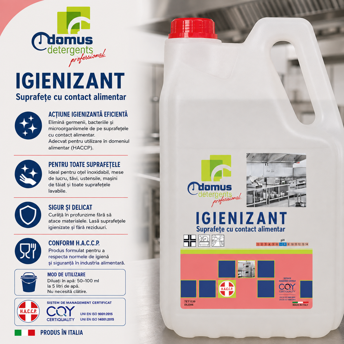 Igienizzante profesional pentru suprafețe cu contact alimentar Chiaromus – 5 kg