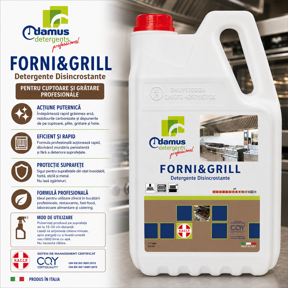 Detergent profesional pentru cuptoare și grătare Chiaro Luce Forni & Grill – 5 kg
