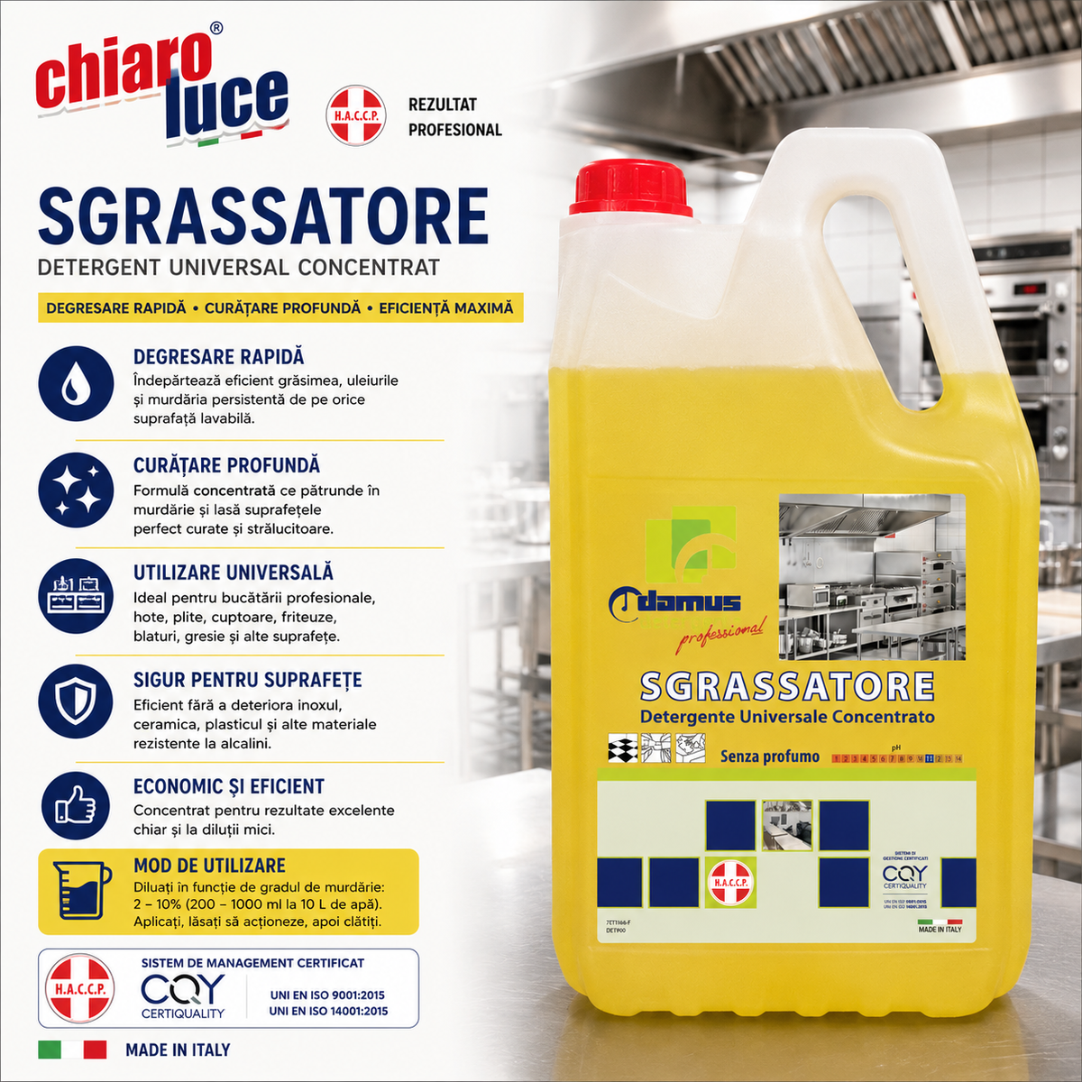 Degresant profesional universal Chiaro Luce Sgrassatore – 5 kg