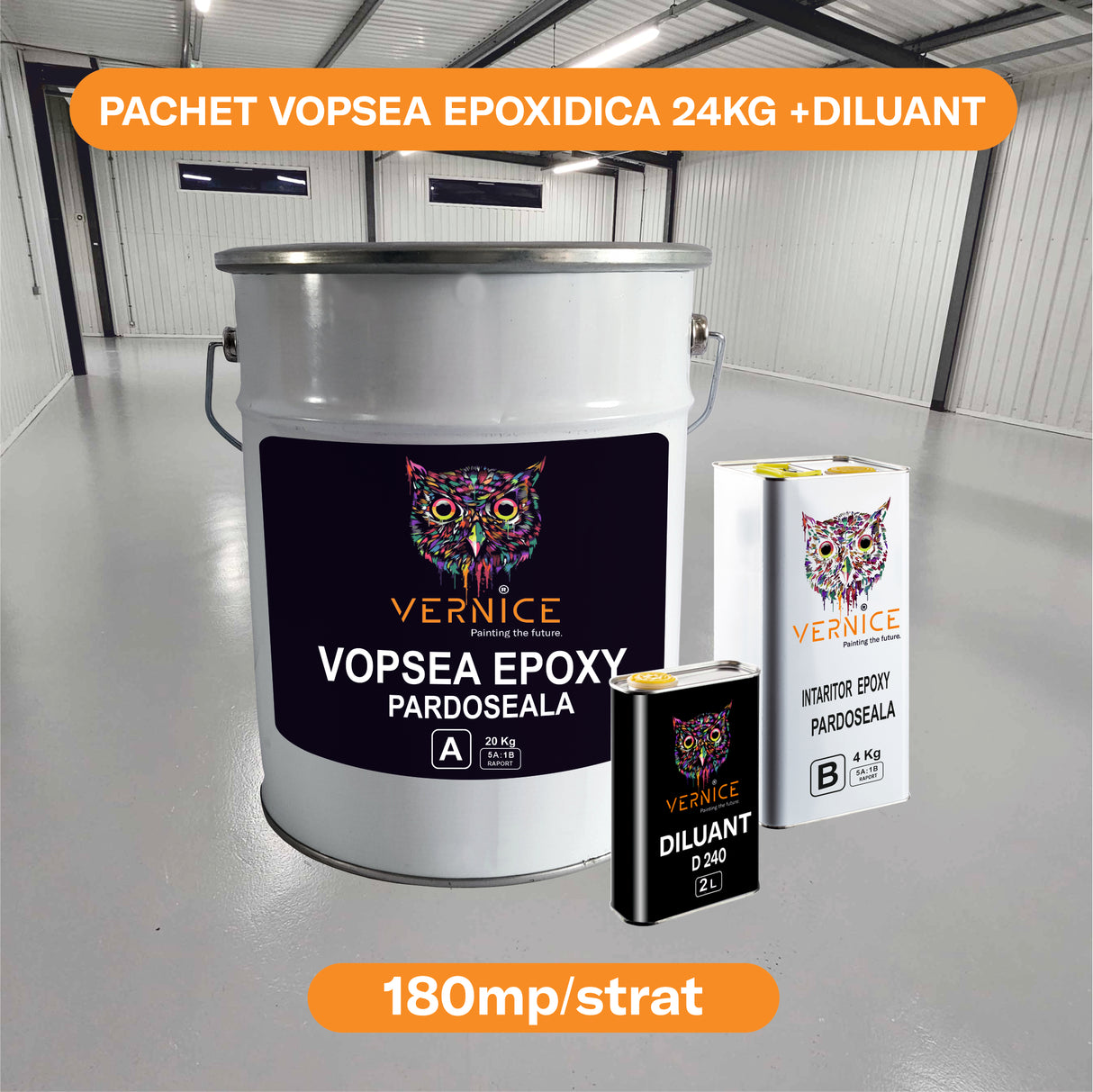 VOPSEA EPOXI PARDOSEALA SEMIMAT ECO 24kg/180mp/strat +SOLVENT 3L
