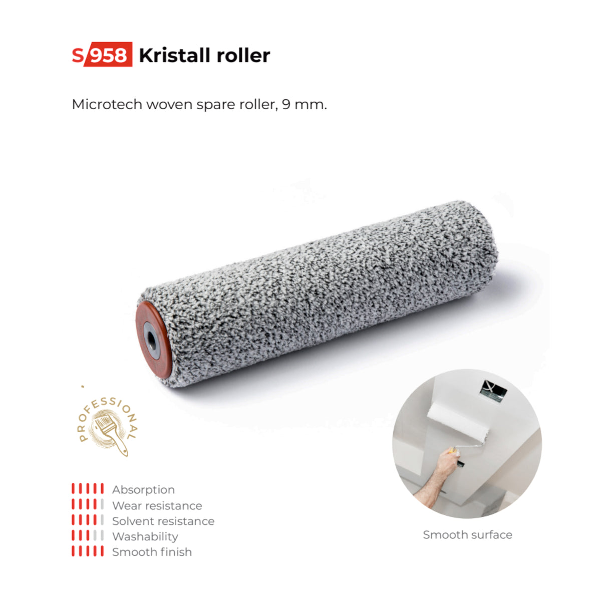Professional roller for epoxy paint, solvent 40cm S958