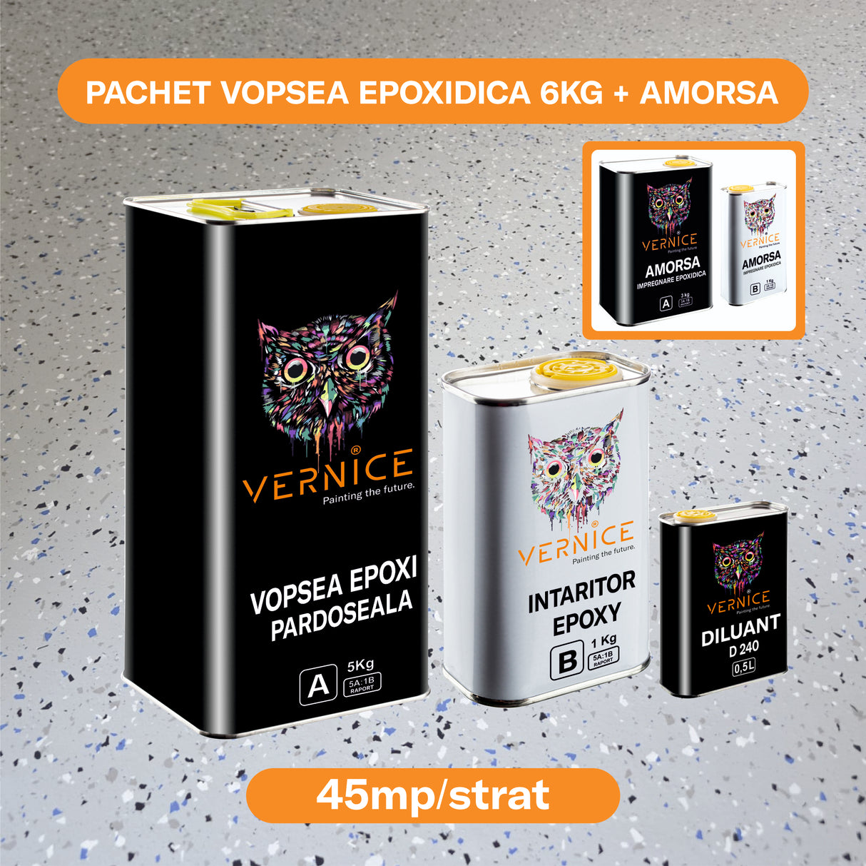 VOPSEA EPOXI PARDOSEALA SEMIMAT ECO 6kg/45mp/strat + AMORSA 4KG