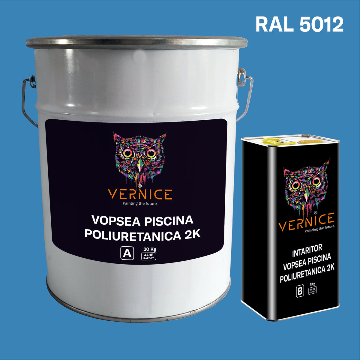 Vernice Spray 4 In 1 RAL 5014 Blu Colomba – Antiruggine Per Metalli, Interni/Esterni, Effetto Seta, Made In Germany, 400 Ml