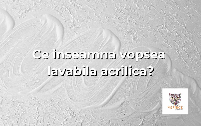 Ce inseamna vopsea lavabila acrilica?