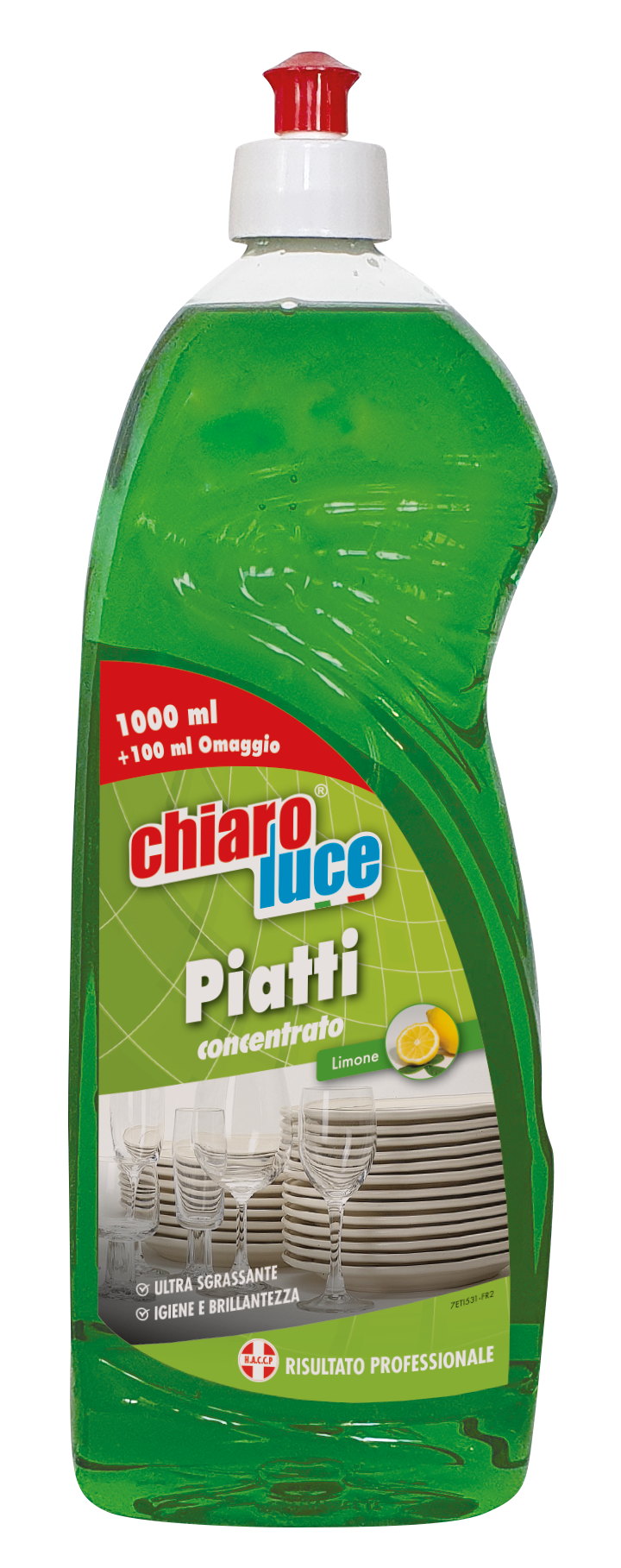 Detergent concentrat pentru vase Chiaro Luce Piatti – Lămâie, 1100 ml