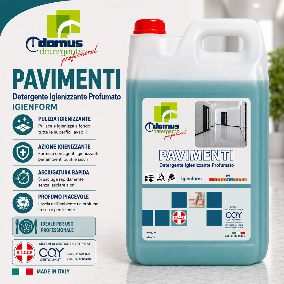Detergent profesional pentru pardoseli Chiaro Luce Pavimenti Igienform – 5 kg