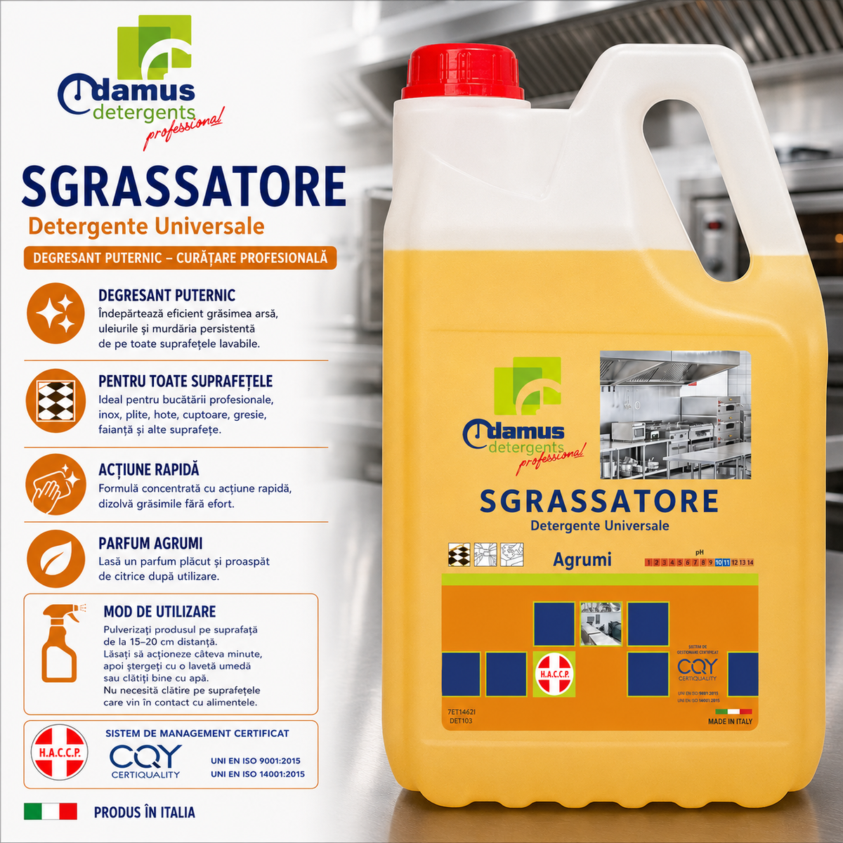 Degresant profesional universal Chlamys Sgrassatore Agrumi – 5 kg