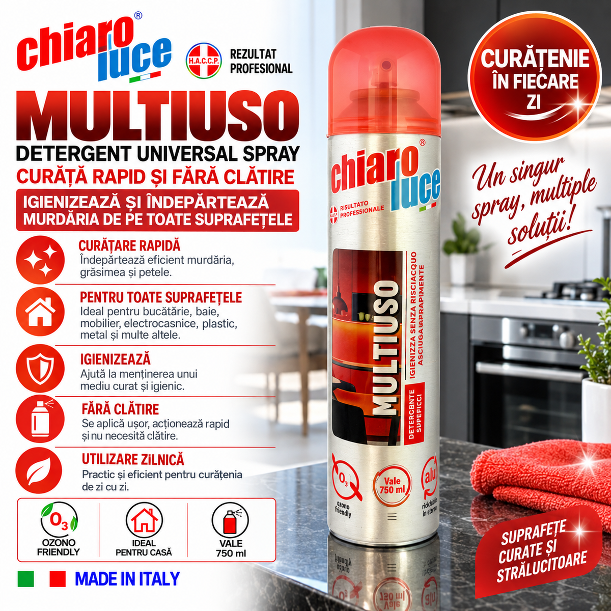 Detergent profesional universal Chiaro Luce Multiuso – 300 ml