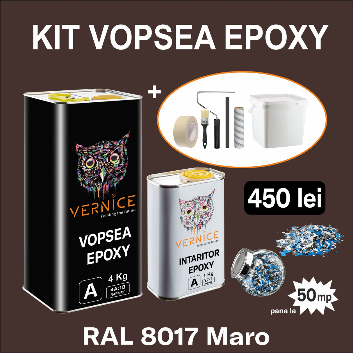 KIT VOPSEA EPOXY 5KG MARO RAL 8017