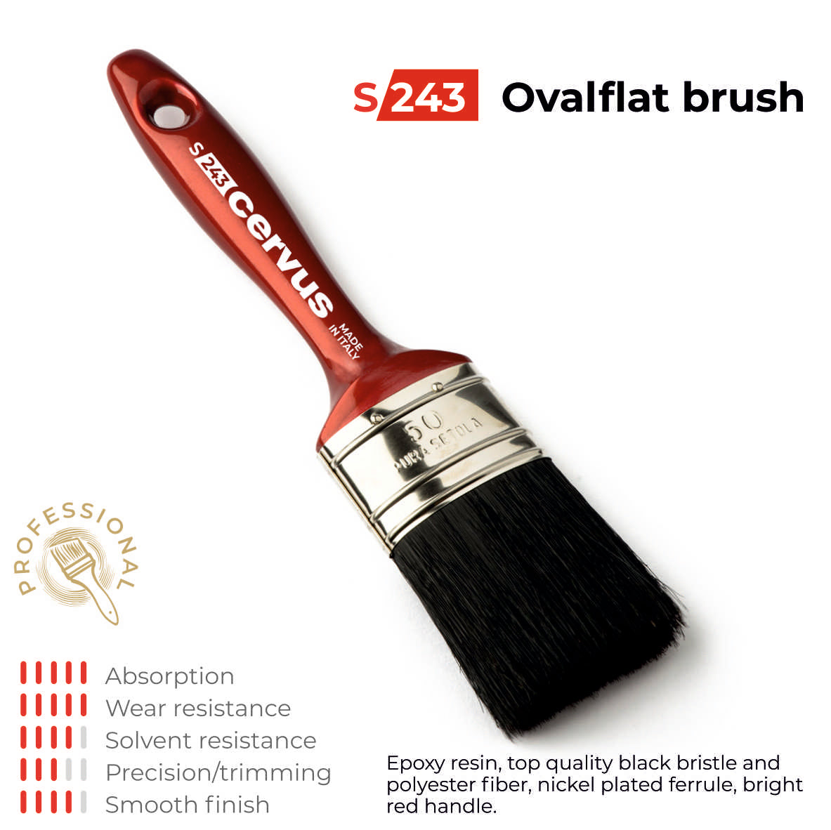 Professional oval/flat brush S243